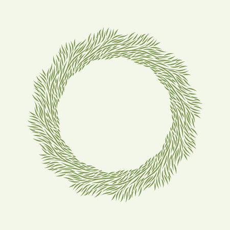 Vector floral leaves frame with blank space isolatedのイラスト素材