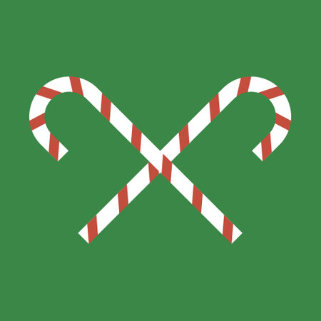 Vector illustration of Christmas candy in flat styleのイラスト素材