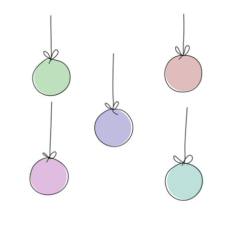 Hand drawn Christmas balls, vector illustraion.のイラスト素材