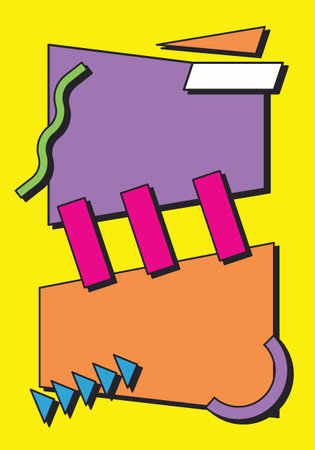 Abstract background in a 90s aesthetic, vector illustration with empty space.のイラスト素材