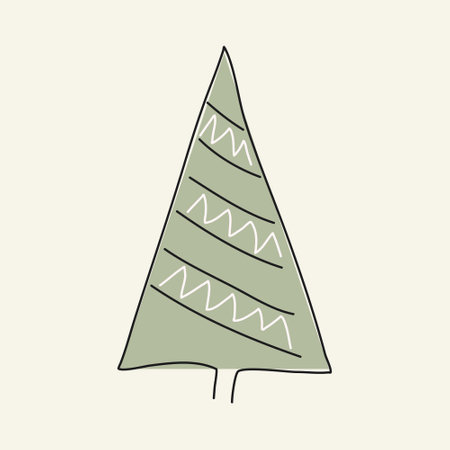 Vector illustration of a Christmas decorated tree, vector illustrationのイラスト素材
