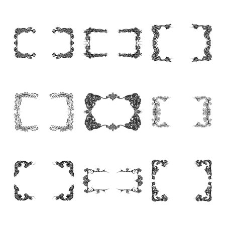 Set of vector floral frames with blank spaceのイラスト素材