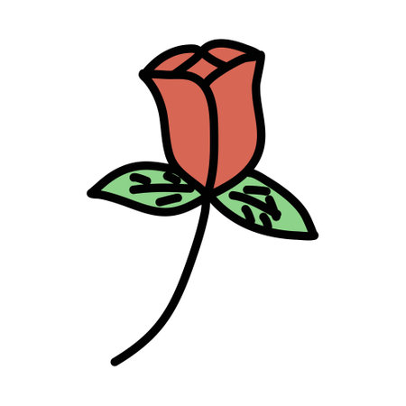 Rose, hand drawn doodle vector illustration.のイラスト素材