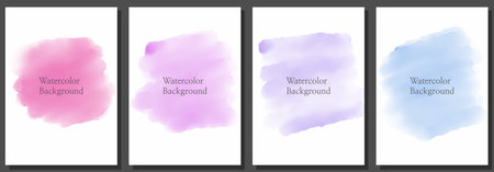 Set of abstract watercolor backgrounds, vector template for banners, posters, brochures.のイラスト素材