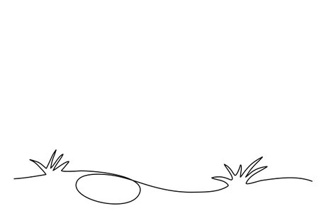 Grass doodle, one line drawing animation with alpha channel.のイラスト素材