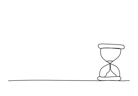 Hourglass, one line drawing vector illustration.のイラスト素材