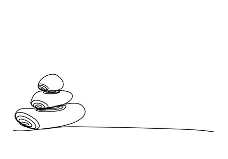 Pebble stones. One line drawing vector illustration.のイラスト素材