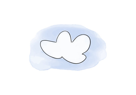 Cloud watercolor doodle element, vector illustration.のイラスト素材