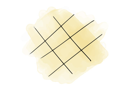 Watercolor doodle element. Grid with colored squares, vector illustration.のイラスト素材