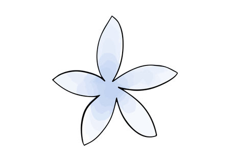 Flower watercolor doodle element, vector illustration.のイラスト素材