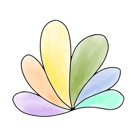 Flower watercolor doodle element, vector illustration.のイラスト素材