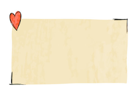 Hand drawn frame with doodle hearts, vector illustration.のイラスト素材