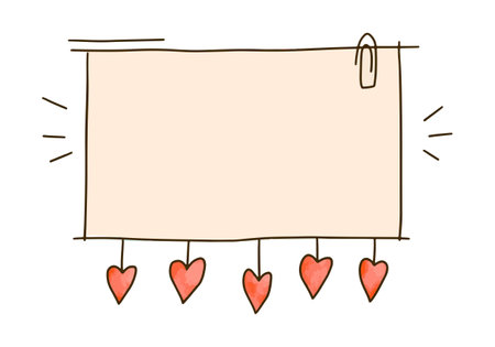 Hand drawn frame with doodle hearts, vector illustration.のイラスト素材