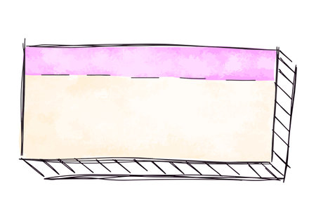 Watercolor doodle frame, vector illustration.のイラスト素材