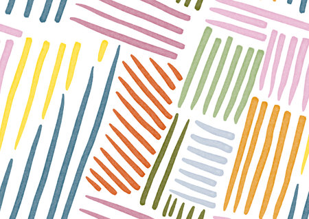 Hand drawn, seamless pattern with colorful stripes.の写真素材