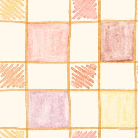 Abstract seamless pattern, hand drawn painted figures.の写真素材