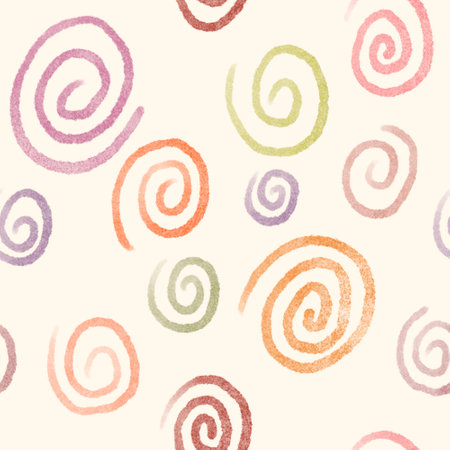 Hand drawn, seamless pattern with colorful spirals.の写真素材