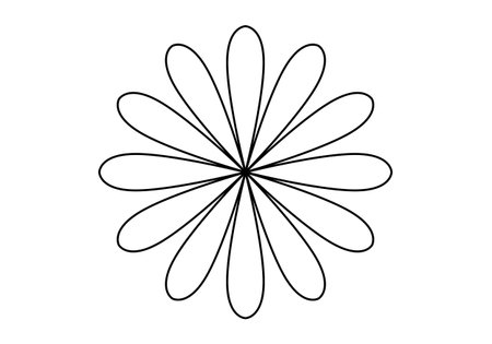 Flower with 12 petals. Vector illustration.のイラスト素材