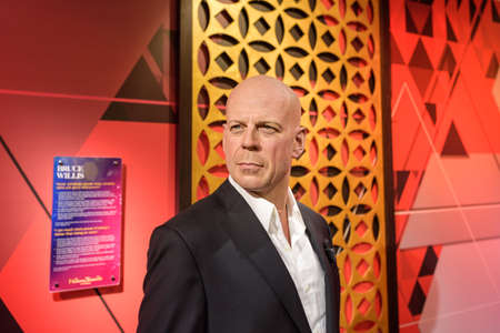 ISTANBUL, TURKEY - DECEMBER 3, 2016: Bruce Willis figure at Madame Tussauds wax museum in Istanbul. Bruce Willis is an American actor, producer and singer.のeditorial素材