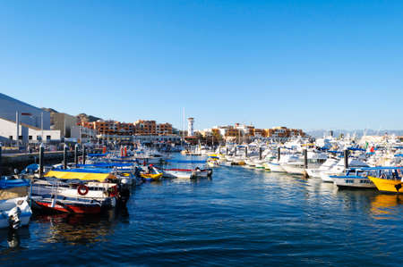CABO SAN LUCAS, BAJA CALIFORNIA SUR, MEXICO - DECEMBER 5, 2014: The Marina of Cabo San Lucas, Los Cabos, Mexicoのeditorial素材