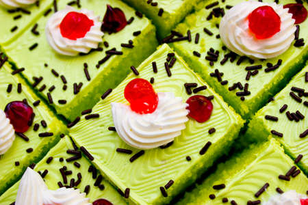 Close Up Cake from Pandan leafの写真素材