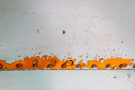 Grunge background with old bus ceilingの写真素材