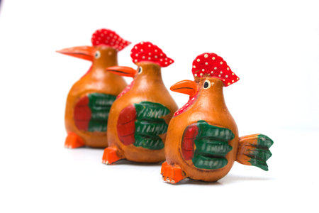 Icon of year of the cock on white backgroundの写真素材