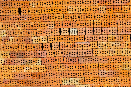 Stack of red bricks