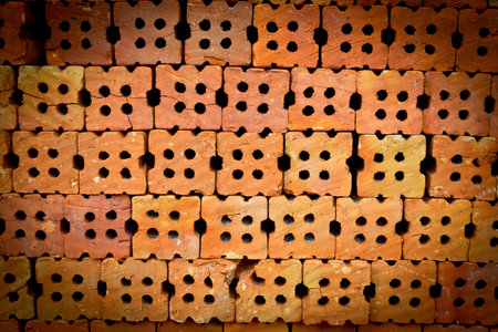 Background of red brickの写真素材