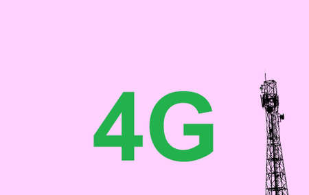 Communications Tower, 4G speed tower connection illustration designの写真素材