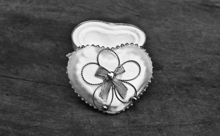 Box in heart shape の写真素材