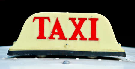 Retro Taxi Cab   old taxi sign  の写真素材