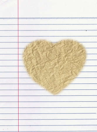 Old torn paper and lines with heart の写真素材