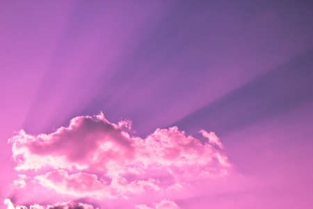 Ray of sunshine between the evening clouds.の写真素材