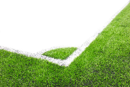 Corner of soccer field, Space for textの写真素材