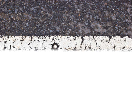 Old asphalt texture with white line. Space for text.の写真素材