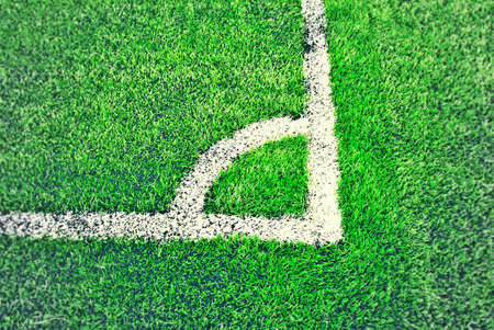 Corner of a synthetic football fieldの写真素材