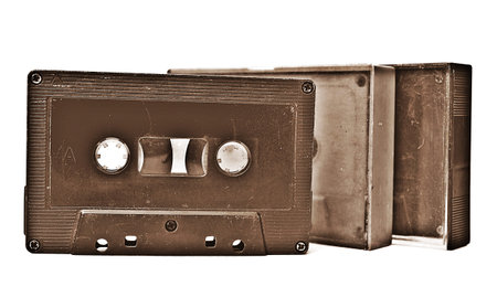 Retro image, Old music tape cassetteの写真素材