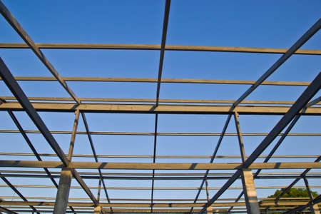Workshop of steel roof is under constructionの写真素材