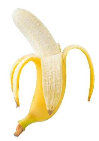 Fresh tasty banana on a white background, isolated. High quality photosの写真素材