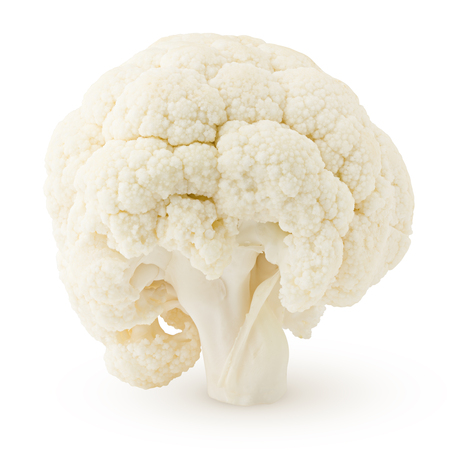 cauliflower isolated on white background, clipping path, full depth of fieldの写真素材