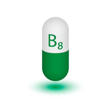 Vitamin B8. Inositol (Inositol, mesoinositol). Two-tone capsule on a white background. Vector illustration.の写真素材