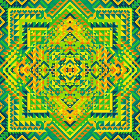 Mexican pattern. Pixel bright background in Mexican style.のイラスト素材