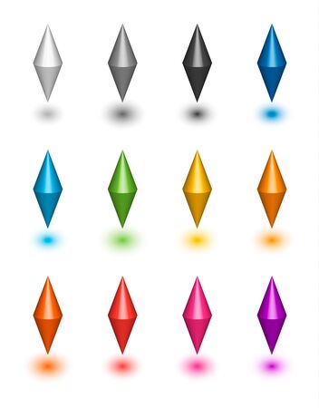 map markers, set, vector illustration, colorful, spinning tops, mood.のイラスト素材