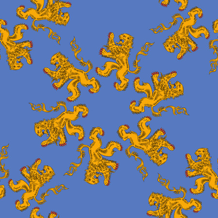 Pattern with heraldic lion.のイラスト素材