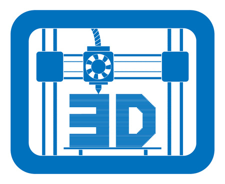 Flat 3d printer printering 3dのイラスト素材