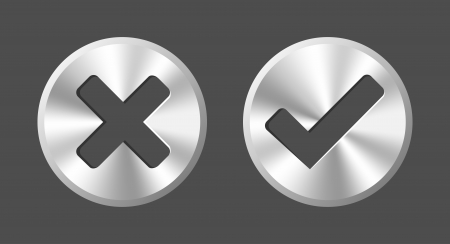 OK and Cancel round metal web buttonsのイラスト素材