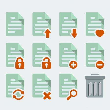 document icons set  in 'flat' styleのイラスト素材