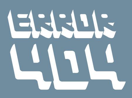 Vector sign 'error 404' - blue background
