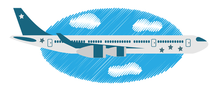 Passenger Airliner in the skyのイラスト素材